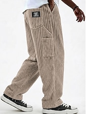  Férfi Nadrág Kordbársony Nadrág Téli nadrág Alkalmi nadrág Bő nadrág Zsinór Többzsebes Tömör szín Mokaszinok Teljes hossz Hétköznapi Napi Szabadtéri Divat Utcai sikk Medence Fehér Mikroelasztikus