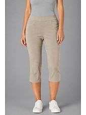 billige Vanlige leggings-Dame Capri-bukser Leggings Elegant Ferie Grunnleggende Kalv lengde Høy Midje Helfarge Komfort Elastisk Daglig Svart Hvit Kakifarget Sommer Vår Bodycon topp