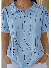  Női Ing Gofris pólóingek Nyári felsők Grafika Mértani Pöttyös Szüret Stílusos Ujjatlan Térfogatcsökkenés Normál felsők Tengerparti esküvő Hétköznapi Napi Medence Fehér Arcpír rózsaszín Lóhere Nyár