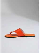 billiga Slide Sandaler-Dam orangeröda sandaler med rem, avslappnade sommarflip-flop-tofflor, lätta och bekväma strandsandaler för resor och semester &amp;vardagskläder