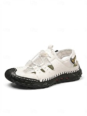preiswerte Männer-Weiße Herren-Fischersandalen, leichte und bequeme Schnürschuhe für Freizeit, Urlaub, Sommeraktivitäten und den lässigen Alltag.