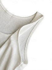 abordables Réservoir Simple-Femmes Débardeur gaufré Couleur Unie Mode Élégant Occasionnel Sans manches Col en U Hauts Réguliers Occasionnel Quotidien Sports Noir Blanche Vert Été Printemps