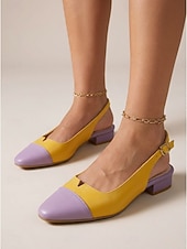 cheap Slingback Pumps-Women's Multicolor  Mid-Heel Shoes – Retro 1950s Vintage Style, Comfortable Daily Work &amp; Office Heels