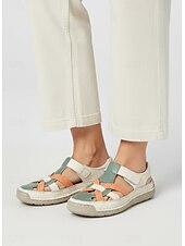 preiswerte Sport Sandalen-Lässige Damen-Sandalen im Color-Blocking-Design – weich gepolsterte, flache Sandalen mit atmungsaktivem Cut-out-Design für Damen, ideal für Alltag, Reisen, Spaziergänge im Freien und Gartenarbeit.