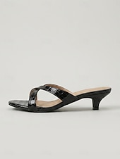 economico Sandali con tacco-Sandali da donna bordeaux con tacco a spillo effetto coccodrillo - eleganti ciabatte incrociate perfette per rilassarsi a bordo piscina e per le vacanze estive in crociera. &amp;eventi serali semi-formali