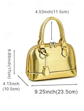 abordables Bolsos de mano y tote-Conjunto de tres bolsos de mujer de piel sintética charol con relieve de cocodrilo, bolso bandolera multicolor con asa superior y correa ajustable, monedero y tarjetero para viajes y uso casual.