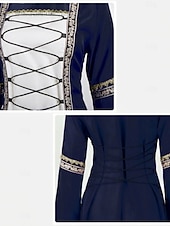 abordables Vestido-Medieval Renacimiento Vestidos Disfraz de lujo Bruja Vikingo Disfraz Mujer Celta Fantasía Víspera de Todos los Santos Carnaval Rendimiento LARP Feria Ren Adulto Vestido