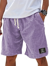 ieftine Clasic-Bărbați Pantaloni Scurți Pantaloni scurți de vară Pantaloni scurți de plajă Pantaloni scurți casual Cordon Talie elastică Simplu Culoare solidă Confort Ușor Lungimea genunchiului Zilnic În aer liber