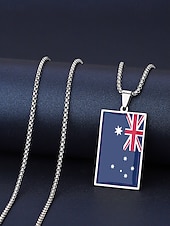 economico Accessori-Collana da uomo con ciondolo a forma di bandiera in acciaio inossidabile, collana con catena a bandiera di diversi paesi per le partite di calcio, per sostenere i tifosi, per fare il tifo allo stadio, per l'abbigliamento sportivo casual e per tutti i gior