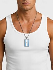 economico Accessori-Collana da uomo con ciondolo a forma di bandiera in acciaio inossidabile, collana con catena a bandiera di diversi paesi per le partite di calcio, per sostenere i tifosi, per fare il tifo allo stadio, per l'abbigliamento sportivo casual e per tutti i gior
