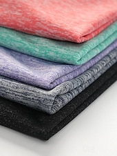 abordables T-shirt uni-Femmes T-shirt Couleur Unie Élégant Basique Manche Courte Col en V Hauts Réguliers Occasionnel Sports Week-end Noir Vert Claire Rose Claire Violet Claire Gris Clair Été Printemps