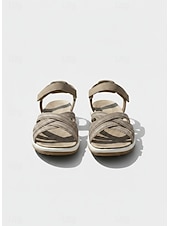 economico Sandali Comodi-sandali da passeggio leggeri da donna grigi, comodi sandali sportivi con cinturino regolabile per escursionismo, viaggi, spiaggia &amp;abbigliamento estivo quotidiano