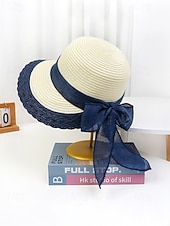 abordables Sombreros de mujer-Sombrero de paja bohemio para mujer, ala ancha, varios colores, decoración con lazo, sombrero de playa ligero para verano, vacaciones, ropa informal para exteriores