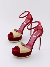 abordables Sandales à Plateforme-Sandales blanches à plateforme pour femme, à talons aiguilles et bride cheville, idéales pour un mariage ou une cérémonie. &amp; réception