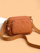 Χαμηλού Κόστους Τσάντες χιαστί-Γυναικεία αδιάβροχη τσάντα χιαστί από νάιλον, μεγάλη χωρητικότητα με πολλά διαμερίσματα, ρυθμιζόμενο ιμάντα ώμου, κομψή για υπαίθριες δραστηριότητες, διακοπές στην παραλία, πεζοπορία, καθημερινή