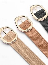 رخيصةأون حزام نسائي-حزام قش بوهيمي نسائي، بحزام خصر مطاطي قابل للتعديل، متوفر بألوان متعددة، مثالي لعطلات الشاطئ، والارتداء اليومي غير الرسمي، وملابس الصيف.