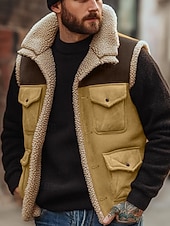 Χαμηλού Κόστους Ανδρικό Γιλέκο Ψαρέματος-Ανδρικά Γιλέκο από ψεύτικο σουέτ Γιλέκο Fleece ΕΞΩΤΕΡΙΚΟΥ ΧΩΡΟΥ Causal Καθημερινά Μοντέρνα Ρετρό Φθινόπωρο Χειμώνας Τσέπη Πολυεστέρας Διατηρείτε Ζεστό Άνετο Συνδυασμός Χρωμάτων Φερμουάρ Πέτο Κανονικό