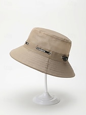 baratos Chapéus Masculinos-Chapéu bucket masculino respirável e leve em poliéster, várias cores, secagem rápida, ideal para férias na praia, pesca, caminhadas e uso casual no dia a dia.