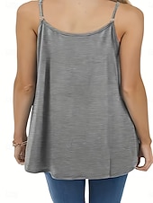 economico Serbatoio Semplice-Confezioni multiple 2 pezzi Per donna Scollo a V Senza Maniche Verde + rosa Canotta Maglietta senza maniche Maglietta Pieghettato Tinta unica Casuale Quotidiano Poliestere Estate