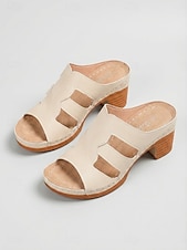 Χαμηλού Κόστους Σανδάλια Slide-Γυναικεία μεταλλικά σανδάλια – με χρυσό ανάγλυφο σχέδιο, κυβικό τακούνι, εύκολο slip-on, ιδανικά για αποδράσεις στην εξοχή και υπαίθριες συγκεντρώσεις