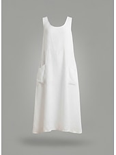 abordables Vestidos-Mujer Vestido maxi Vestido de cambio Vestido de verano Casual Diario Holgado Plano Sin Mangas Cuello Barco Azul Piscina Negro Blanco Verde Claro Verano Primavera Otoño