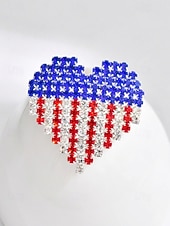  Женская брошь в виде американского флага из сплава со стразами, патриотическая булавка для лацкана в различных стилях, посвященная 250-летию США, Дню независимости, банкетам, вечерним вечеринкам и