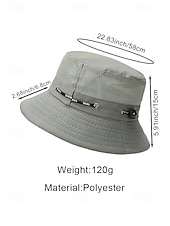 baratos Chapéus Masculinos-Chapéu bucket masculino respirável e leve em poliéster, várias cores, secagem rápida, ideal para férias na praia, pesca, caminhadas e uso casual no dia a dia.