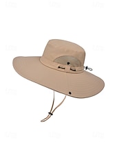 abordables Chapeaux pour hommes-Chapeau de soleil imperméable pour homme en polyester à large bord, pliable et multicolore, idéal pour la pêche, la randonnée, les vacances à la plage, le camping, le trekking et les voyages décontractés.
