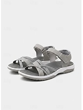 cheap Sport Sandals-Women's Outdoor Sport Sandals with Magic Tape Straps, Comfortable Walking Shoes for Hiking, Beach and Casual Outdoor Adventures