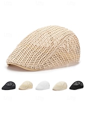 economico Cappelli da uomo-Cappello da uomo in paglia intrecciata, leggero e traspirante, multicolore, ideale per vacanze al mare o per l'uso quotidiano all'aperto, elegante e comodo.