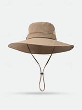 abordables Chapeaux pour hommes-Chapeau de soleil imperméable pour homme en polyester à large bord, pliable et multicolore, idéal pour la pêche, la randonnée, les vacances à la plage, le camping, le trekking et les voyages décontractés.