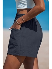 tanie Podstawowe fałszywe dno-Damskie Sztuczna bawełna len Typu Chino Szorty Letnie szorty Urlop Moda Moda miejska Krótki Wysoka talia Równina Kieszeń Elastyczny pas Wygodne Komfort Miękka Elastyczny Na zewnątrz Urlop Ulica