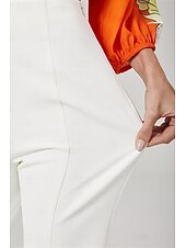 baratos Calça-Mulheres Mimolet Elegante Branco Azul Royal Preto XS S M