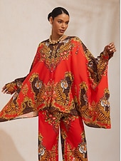 preiswerte Hemden, Tops und Blusen-Scarlet Tigress Fließendes Chiffon-Hemd mit Dolman-Ärmeln