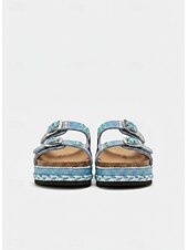 abordables Sandales à glissière-Sandales à plateforme perlées pour femmes – sandales à enfiler de style bohème pour la plage, les festivals et les sorties décontractées