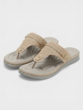 cheap Comfort Sandals-Women's Comfort Platform Slide Sandals, Cushioned Slip-On Sandals with Soft Footbed for Home, Travel &amp; Daily Wear