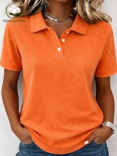  Damen Henley Hemd Einfarbig Vintage Mode Stilvoll Kurzarm Normale Oberteile Lässig Strand Blau Rosa Orange Sommer Frühling