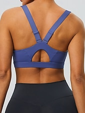 abordables Sujetadores deportivos &amp; chalecos-Mujer Camisetas sin mangas para hacer ejercicio Sujetadores de Deporte Cuchara Ropa Interior / Prenda Interior Absorción de impacto Tamaño Ajustable Ligero Inalámbrico Acolchado Color sólido Deporte