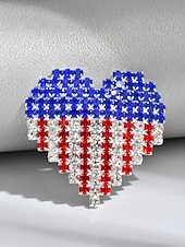  Женская брошь в виде американского флага из сплава со стразами, патриотическая булавка для лацкана в различных стилях, посвященная 250-летию США, Дню независимости, банкетам, вечерним вечеринкам и