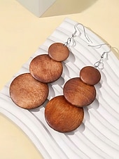 abordables Boucle d&amp;#39;oreille pour femme-Boucles d'oreilles pendantes bohèmes en bois pour femmes, boucles d'oreilles géométriques vintage aux styles variés, parfaites pour les vacances à la plage, les séjours estivaux et le quotidien.