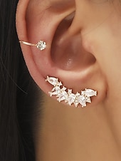 cheap Women's Earring-Women's Boho Alloy Ear Cuff Set, Multi Style Crystal Clip On Earrings for Beach Vacation, Summer Resort and Everyday Casual Wear