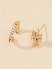 cheap Women's Earring-Women's Boho Alloy Ear Cuff Set, Multi Style Crystal Clip On Earrings for Beach Vacation, Summer Resort and Everyday Casual Wear
