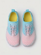 abordables Mujeres-Zapatillas acuáticas descalzas rosas y azules para mujer, calcetines acuáticos antideslizantes de secado rápido, calzado ligero y transpirable para la playa, natación, snorkel, buceo y surf. &amp;