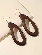abordables Boucle d&amp;#39;oreille pour femme-Boucles d'oreilles pendantes bohèmes en bois pour femmes, boucles d'oreilles géométriques vintage aux styles variés, parfaites pour les vacances à la plage, les séjours estivaux et le quotidien.