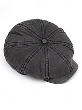 cheap Men's Hats-Men's Washed Cotton Newsboy Cap, Multi-Color Adjustable Ivy Flat Beret Hat for Travel, Vacation, Outdoor Activities and Everyday Casual Wear