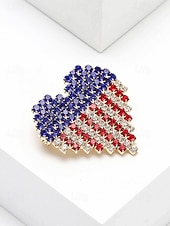  Женская брошь в виде американского флага из сплава со стразами, патриотическая булавка для лацкана в различных стилях, посвященная 250-летию США, Дню независимости, банкетам, вечерним вечеринкам и