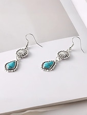 olcso Női fülbevaló-Női bohém türkiz ötvözet fülbevalók, könnyű függő ékszerek, tökéletesek tengerparti nyaraláshoz, hétköznapi viselethez és nyári kiegészítőkhöz