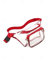 cheap Vacation &amp; Travel Bags-Women's Clear PVC Crossbody and Waist Bag, Multi-Color Transparent Bag with Adjustable Strap and Multiple Wearing Styles, Large Capacity Stylish Bag for Beach Vacation and Casual Daily Use