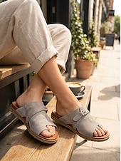 Недорогие Сандалии слайдеры-Женские черные сандалии из искусственной кожи без застежек – повседневные летние сандалии с перекрестными ремешками для удобства и стиля