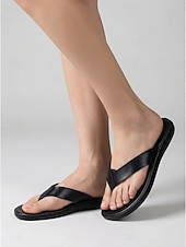 abordables Mujeres-Sandalias de dedo color marrón claro para mujer: chanclas cómodas y acolchadas con tiras de piel sintética para vacaciones en la playa y viajes de verano. &amp;Relajación informal al aire libre